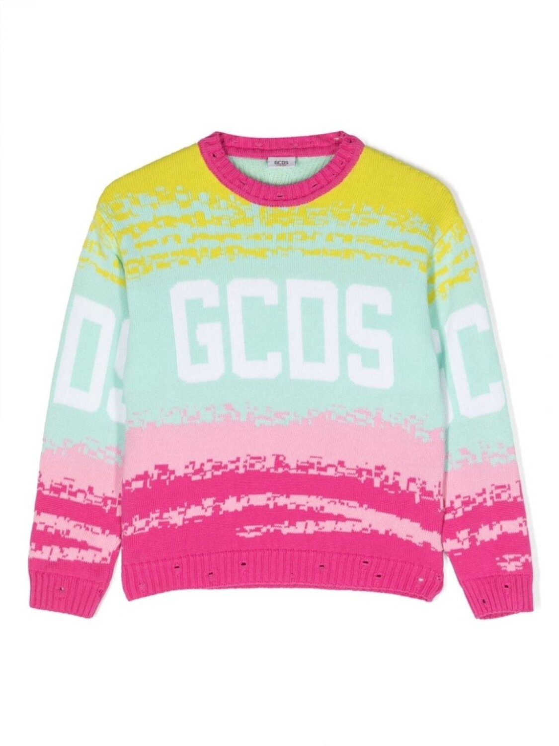 

Gcds Kids джемпер в стиле колор-блок с логотипом, розовый