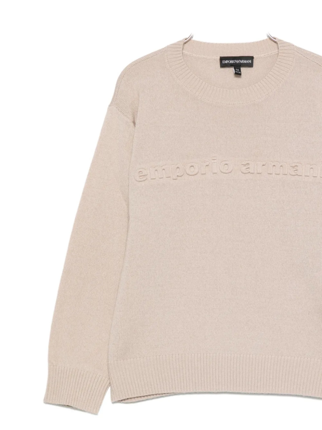 Джемпер с тисненым логотипом Emporio Armani Kids, нейтральный — фото 3