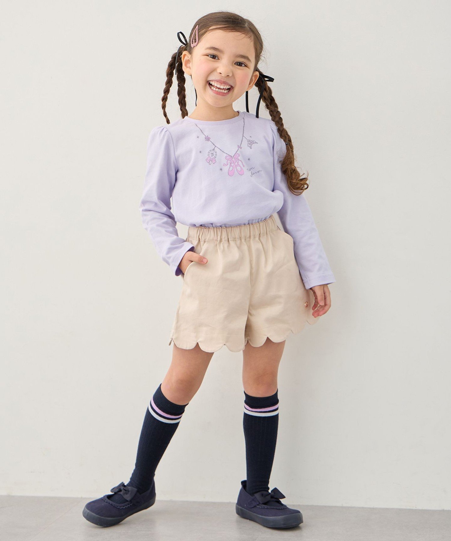 Шорты с фестончатым краем ANY KIDS, Light Beige [033] — фото 2