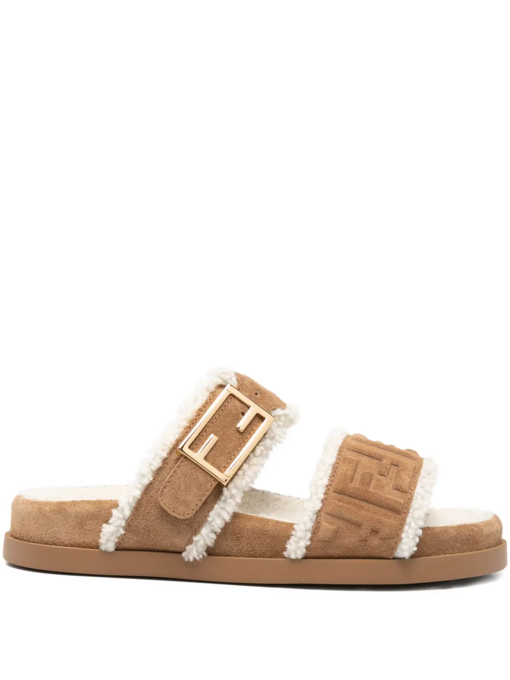 Босоножки из замши Fendi, бежевый