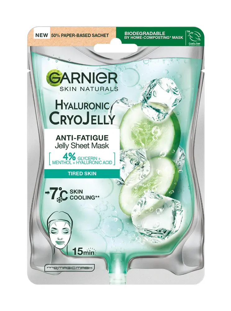 

Увлажняющая гелевая маска на ткани для лица Garnier Hyaluronic Cryo Jelly, 27 гр