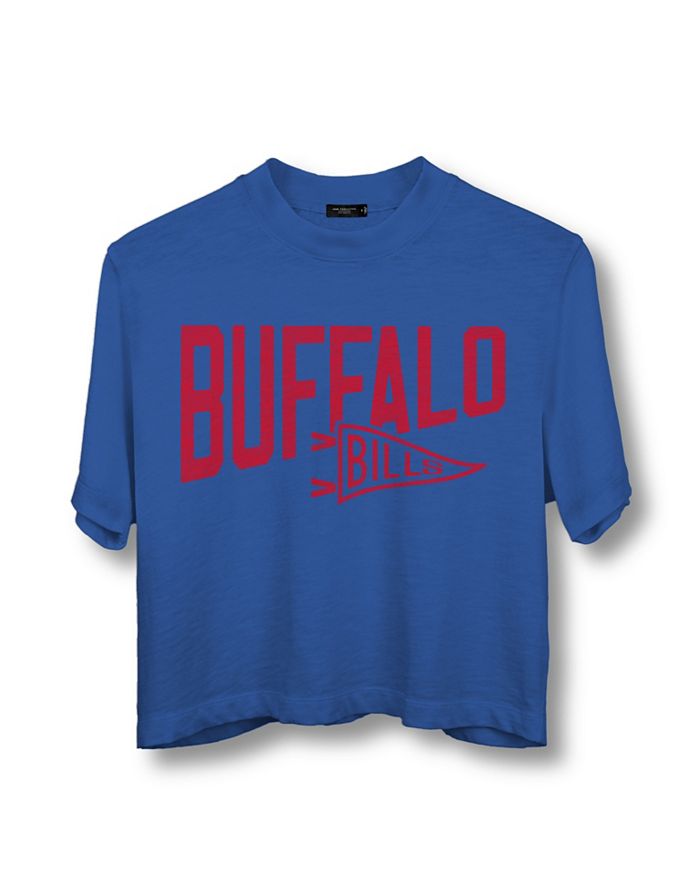 

Женская футболка NFL Buffalo Bills Dual Threat Mock Neck Crop Junk Food Clothing, синий