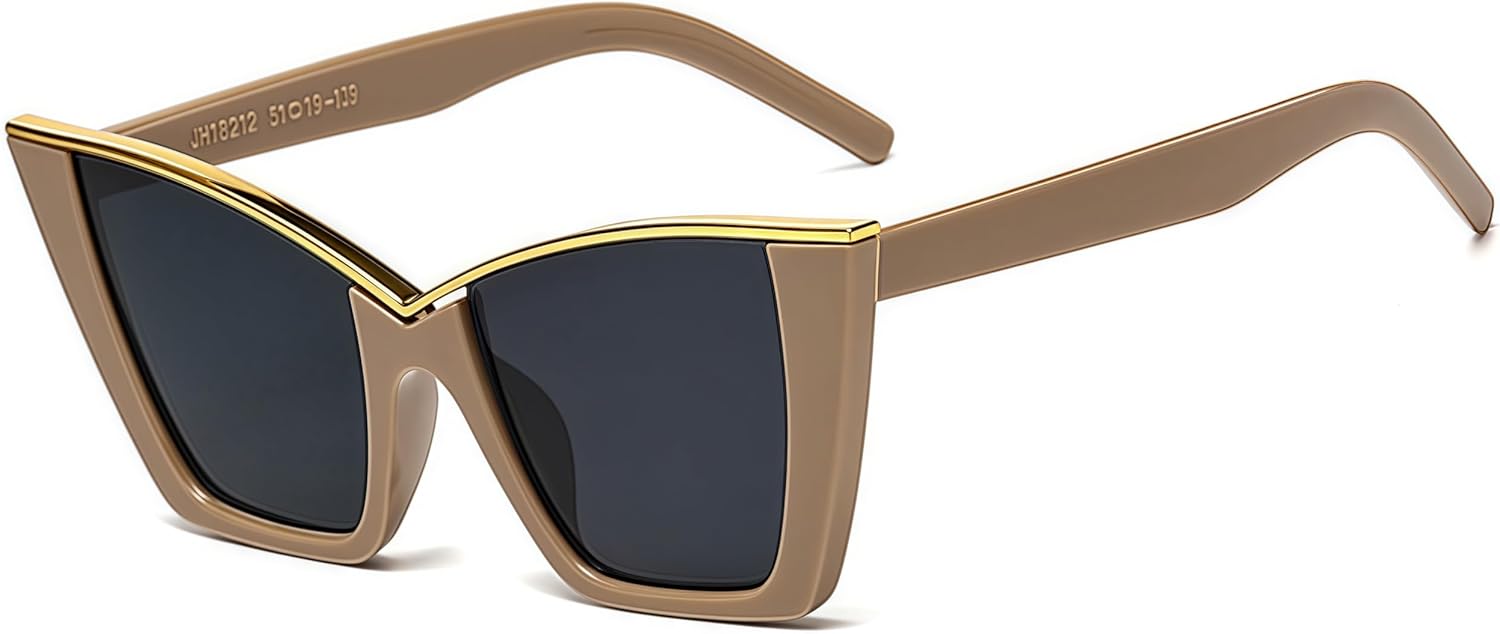 

Солнцезащитные очки ICARA в стиле ретро, ​​увеличенного размера, квадратной формы, «кошачий глаз», с полными линзами, защитой от УФ-излучения, винтажный стиль, для женщин, Coffee