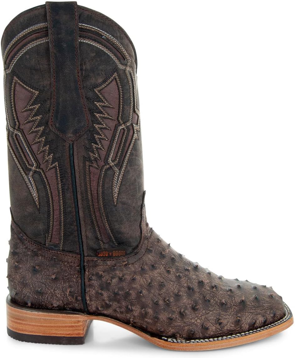 Мужские ковбойские сапоги Soto Boots с экзотическим принтом страуса Out of the Wild, мужские ковбойские сапоги с экзотическим принтом, вестерн сапоги для мужчин H50031, коричневый — фото 4