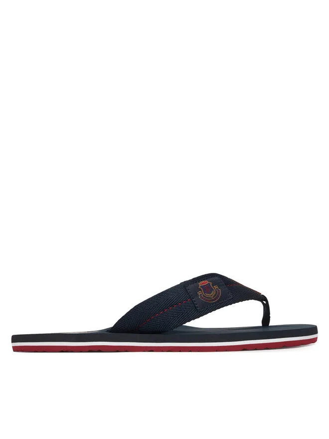 Tommy Hilfiger Шлепанцы Patch Hilfiger Beach Sandal FM0FM05804 темно-синие — фото 2