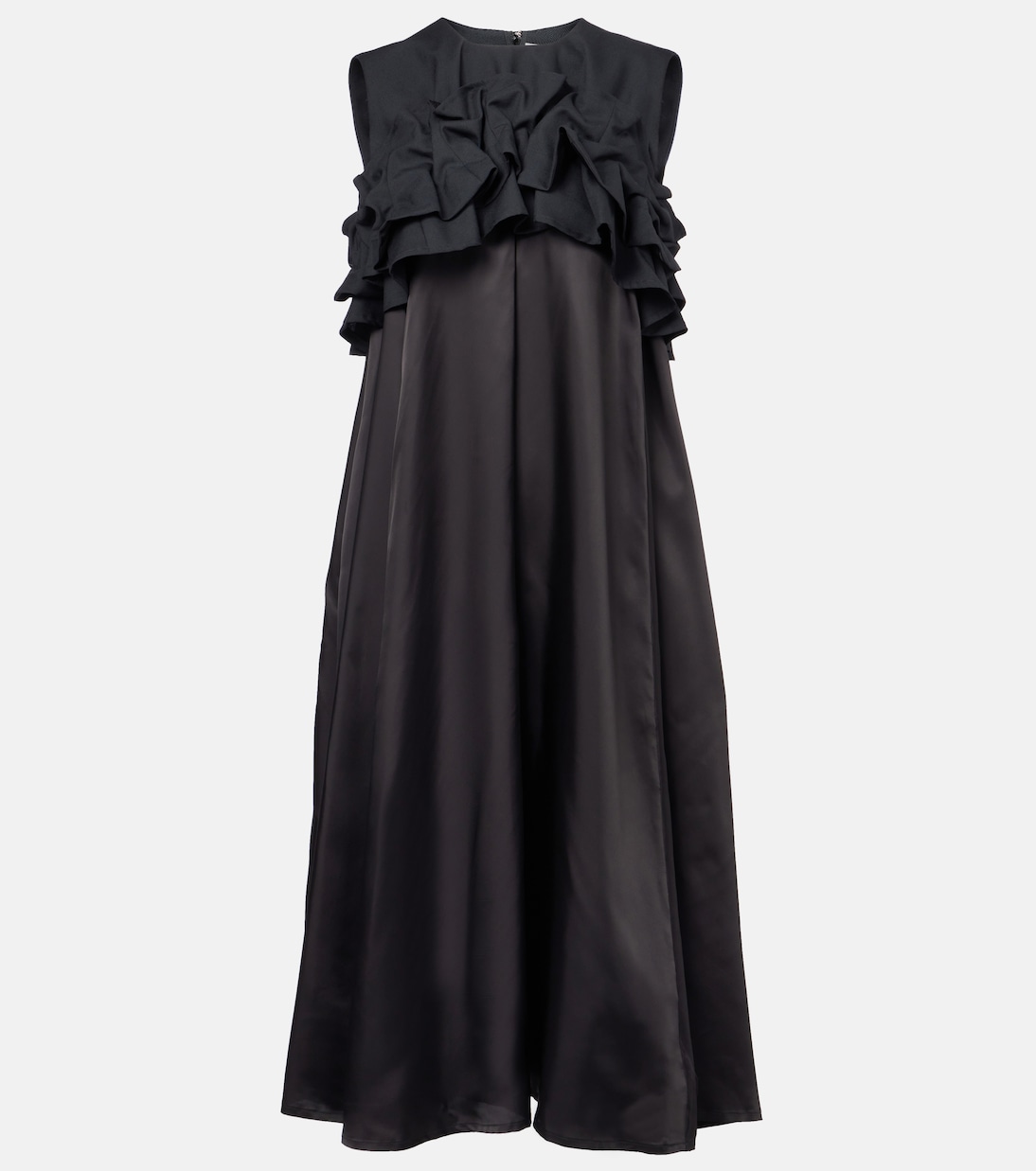 

Воланное шерстяное платье миди Noir Kei Ninomiya, черный