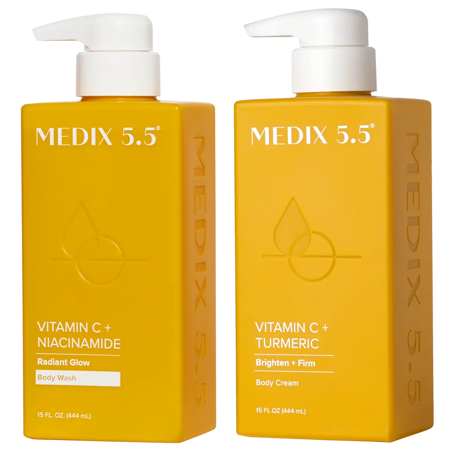 

Набор Revive + Glow Duo | Гель для душа с витамином С и ниацинамидом, Крем для тела с витамином С и куркумой Medix 5.5