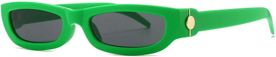 

Солнцезащитные очки в стиле панк с маленькой оправой для женщин и мужчин. Модные винтажные солнцезащитные очки с защитой от УФ-излучения UV400 MTZJH, Green Black