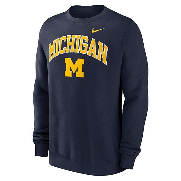 Мужской свитшот с вышивкой michigan wolverines в темно-синем цвете Nike — фото 3