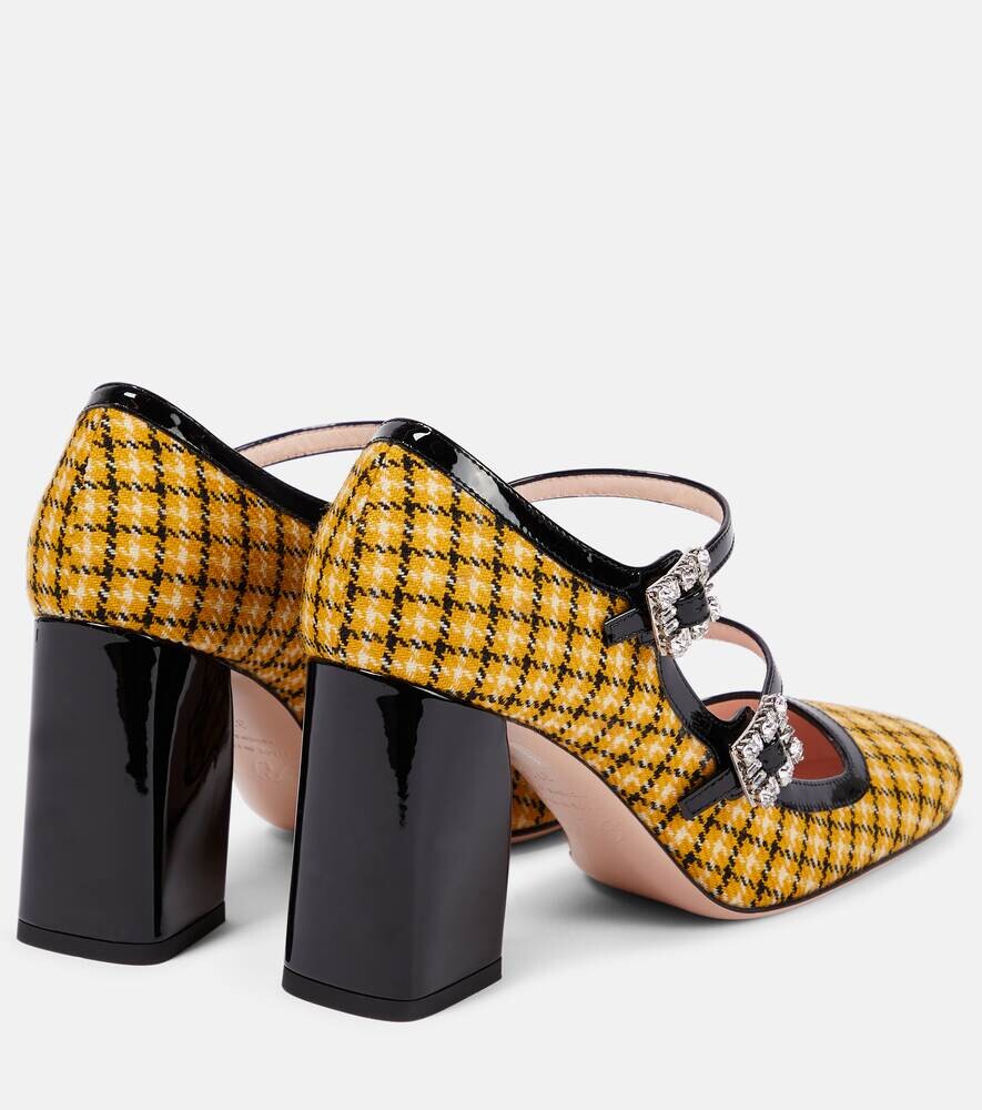 Туфли-лодочки в клетку Très Vivier Babies Roger Vivier, желтый — фото 2