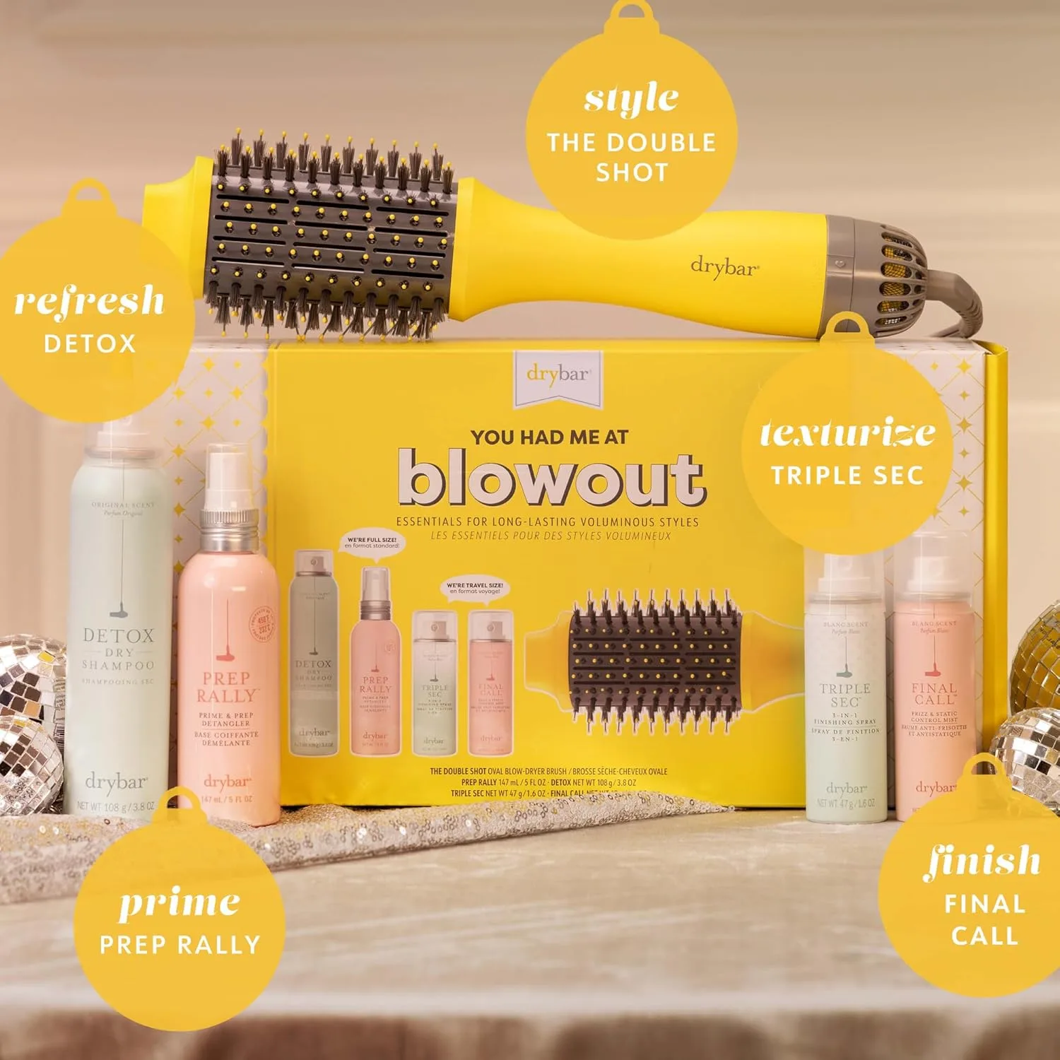 Набор Drybar You Had Me at Blowout Kit для обновления, подготовки, укладки, текстурирования и фиксации прически с дополнительным объемом, который держится до 8 часов — фото 2