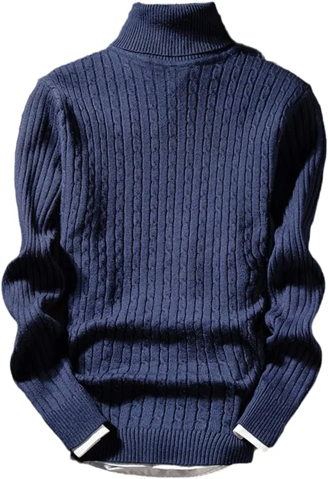 

Зимний свитер с высоким воротником, мужской, утепленный, Slim Fit Zadaos