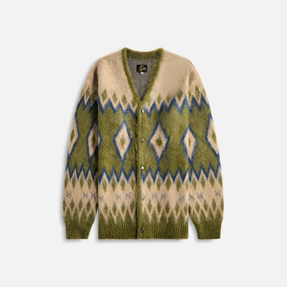 

Кардиган Needles Mohair Cardigan Diamond, оливковый