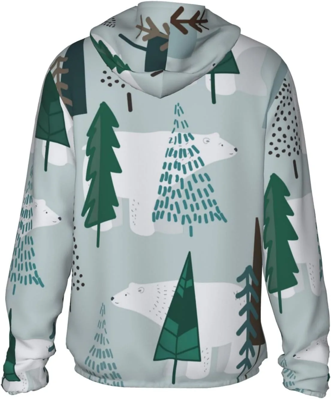 Толстовка с капюшоном Polar Bear Sun Protection, легкая спортивная с длинным рукавом и молнией — фото 4