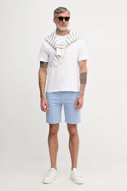 Шорты спортивные из хлопка Lacoste, синий — фото 2