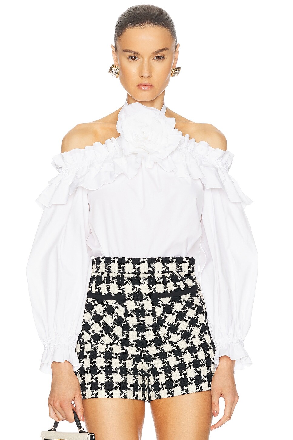 

Топ с открытыми плечами через шею Carolina Herrera, белый