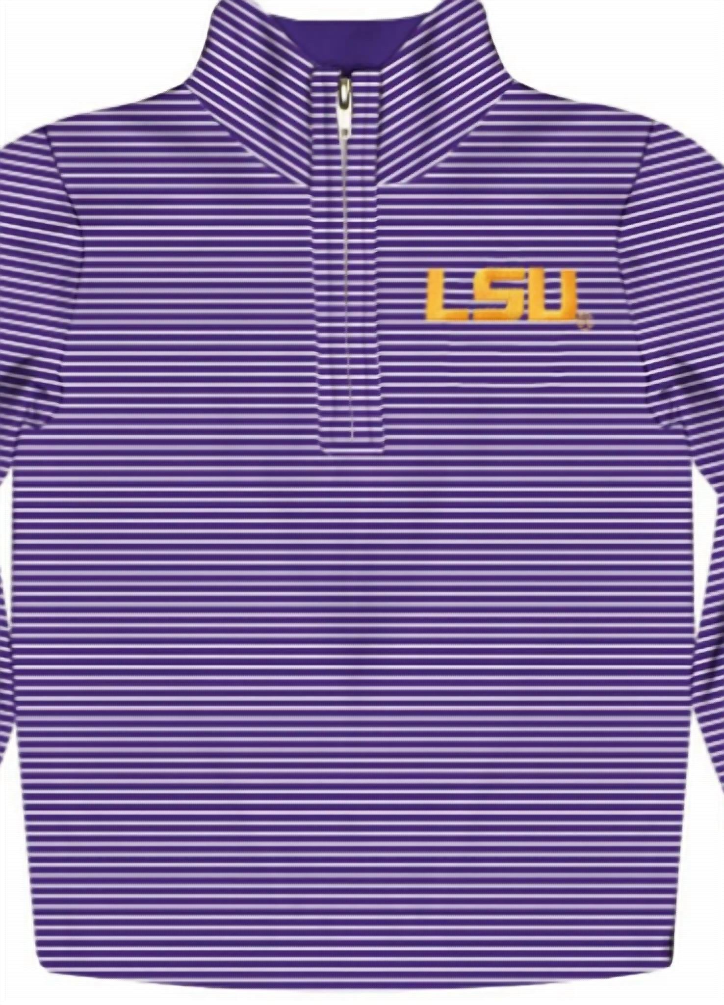 Пуловер Lsu Tigers с вышитыми полосками и застежкой-молнией на четверть дюйма, фиолетовый Vive La Fete, фиолетовый — фото 2