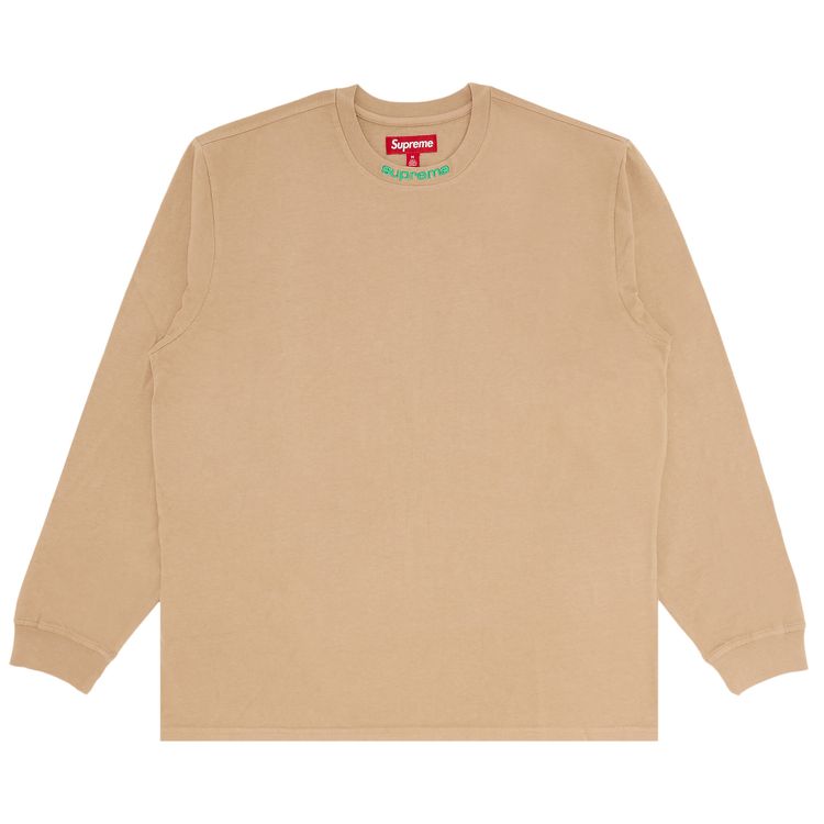 

Топ Supreme Embroidered Collar Long-Sleeve Top Tan, желто-коричневый