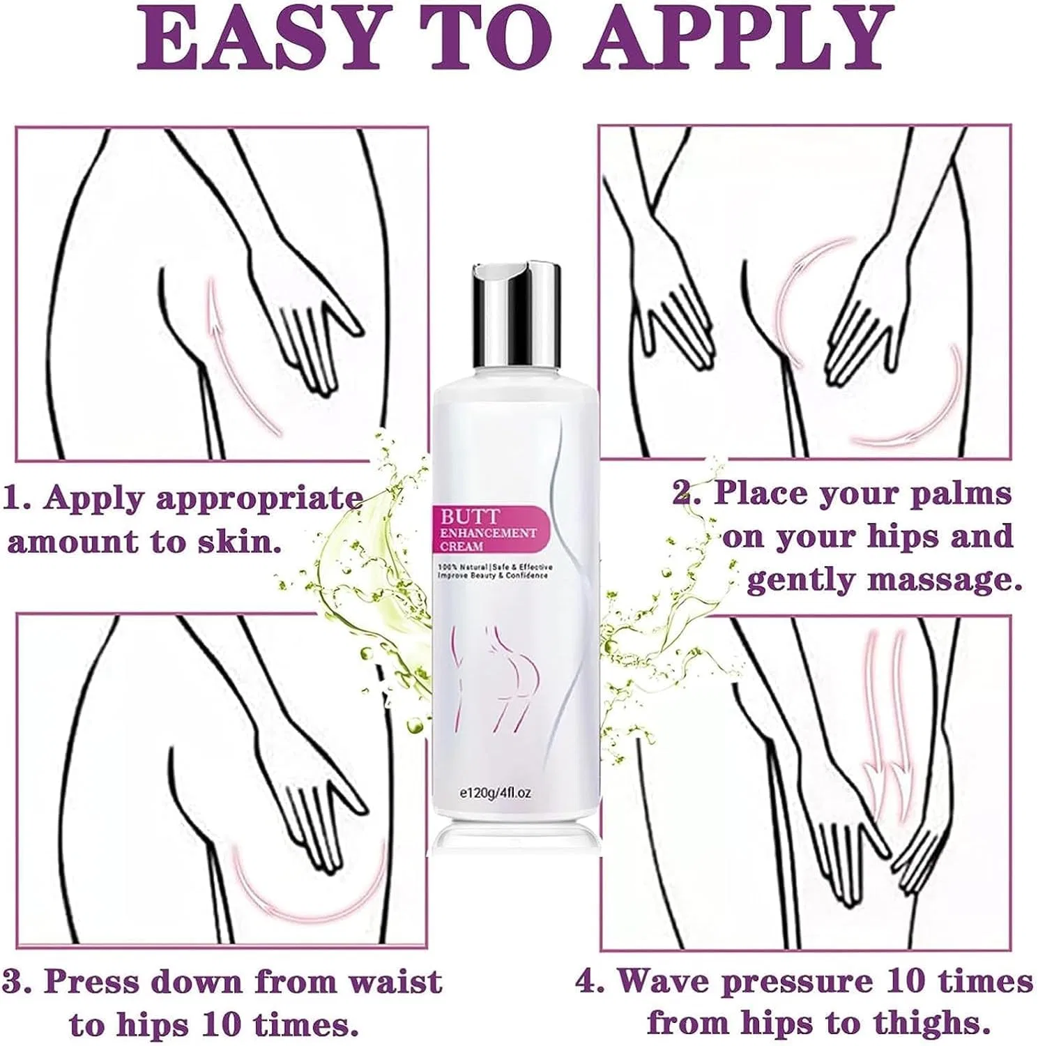 Крем для увеличения и подтяжки ягодиц Plumpy Up от Bewtymax Hualabo, 3 Pieces. — фото 4