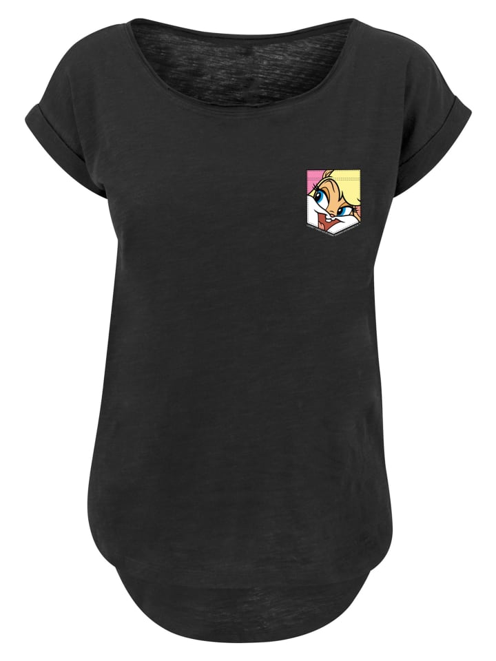 

Удлиненная футболка с рисунком кролика Лолы Лони Тюнз в виде искусственного кармана, черная F4NT4STIC, Черный, Удлиненная футболка с рисунком кролика Лолы Лони Тюнз в виде искусственного кармана, черная F4NT4STIC