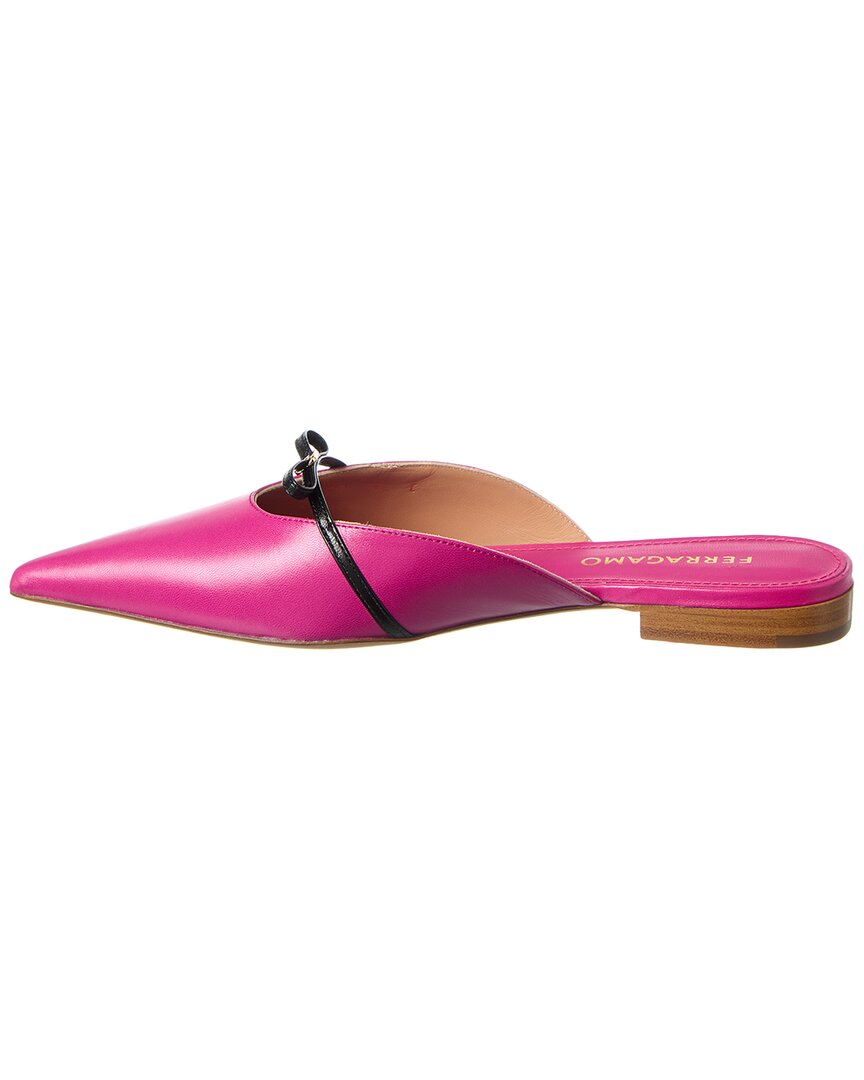 Ferragamo Боу мини кожаные мюли Salvatore Ferragamo, розовый — фото 2