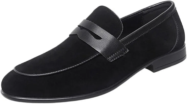 Мужские лоферы Slip-On, замша, антискользящая подошва, повседневные, Black UOPYNE