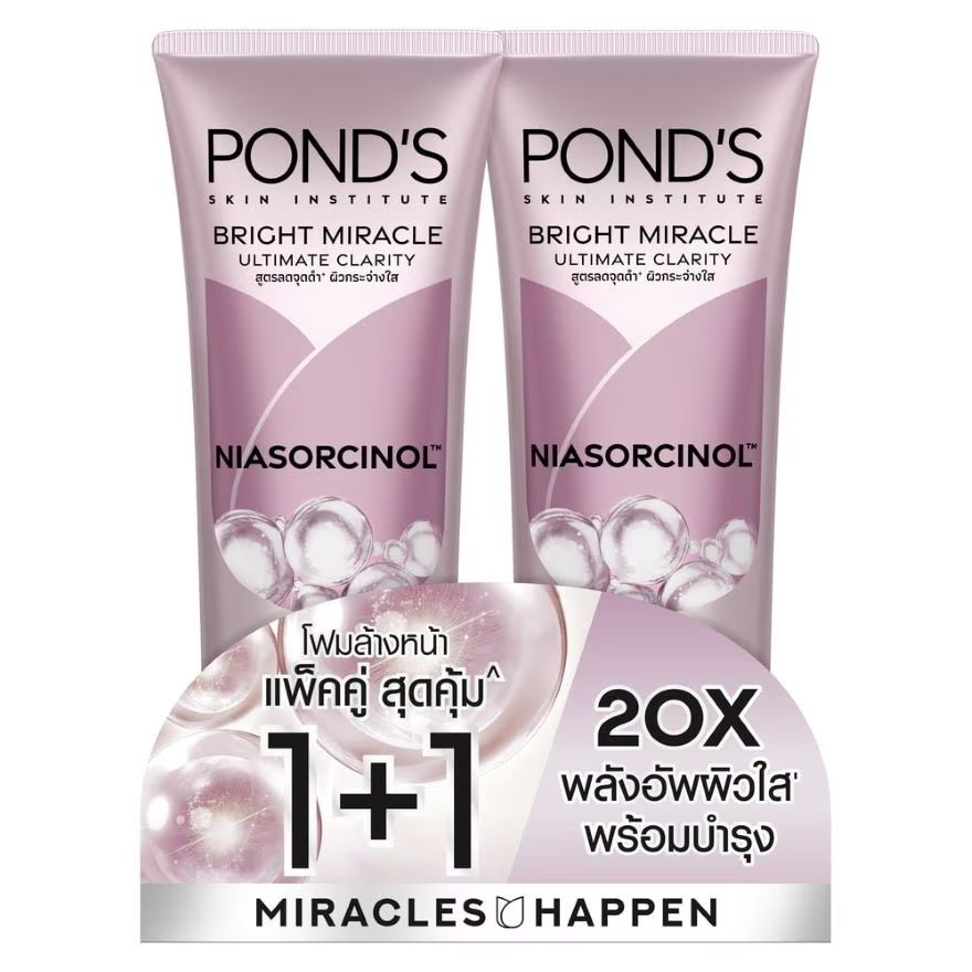 

Pond's Пенка для лица Pond'S Bright Miracle Ultimate Clarity с ниасорцином, 90 г. Двойная упаковка, Pink