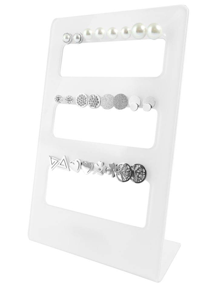 

Adeliás Женские серьги - Серьги-гвоздики из нержавеющей стали серебристого цвета