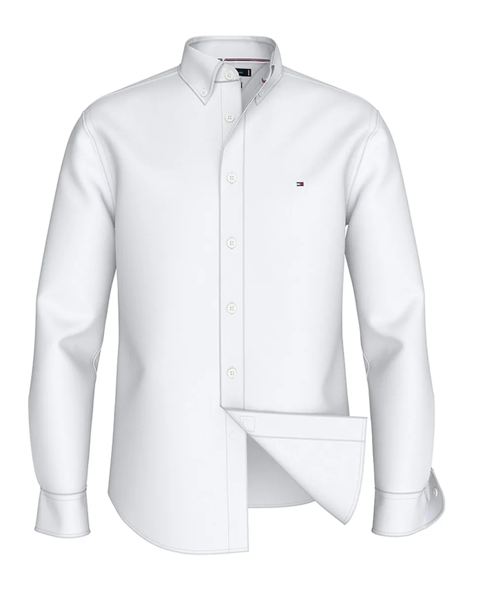 

Мужская рубашка из однотонного поплина, большие размеры Tommy Hilfiger, белый