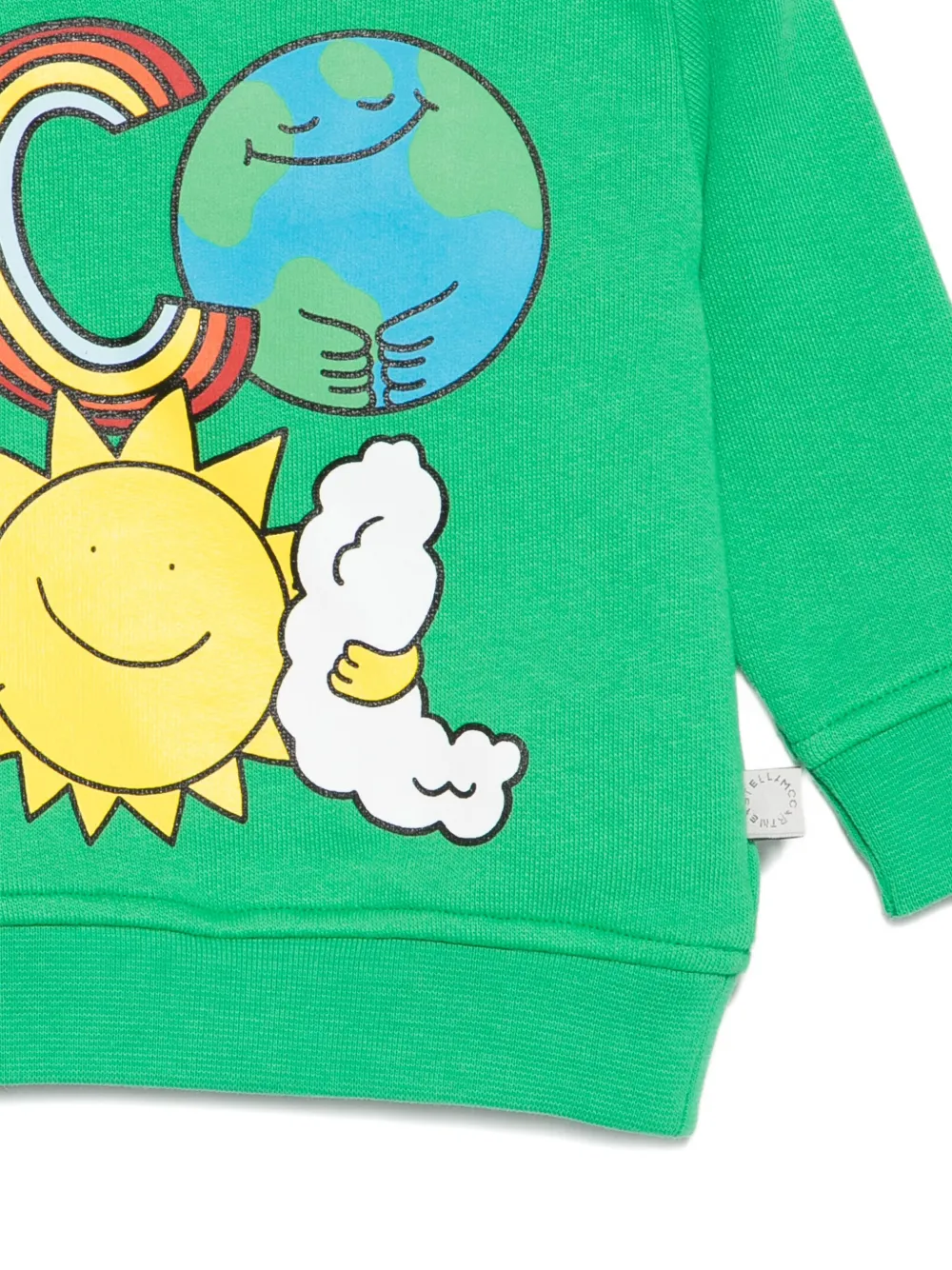 Толстовка с графичным принтом Stella McCartney Kids, зеленый — фото 3