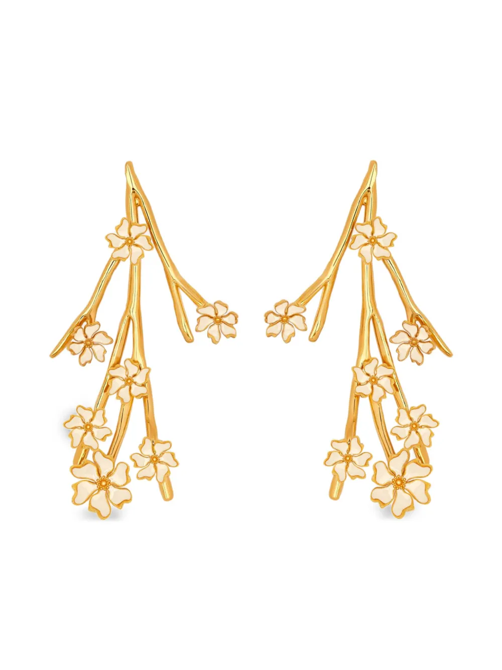 

Серьги с цветочным декором Oscar de la Renta, золотой
