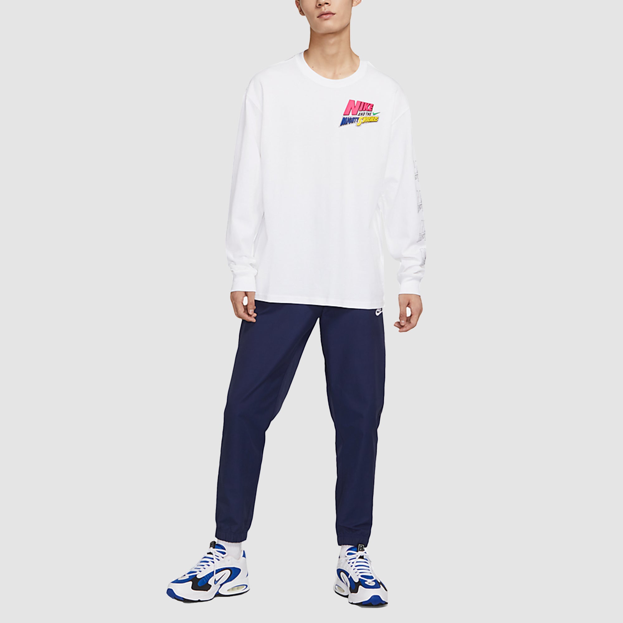 Футболка Nike Sportswear Athleisure Casual Sports Alphabet Cartoon Printing Long Sleeves White DM7916-100 — фото 3