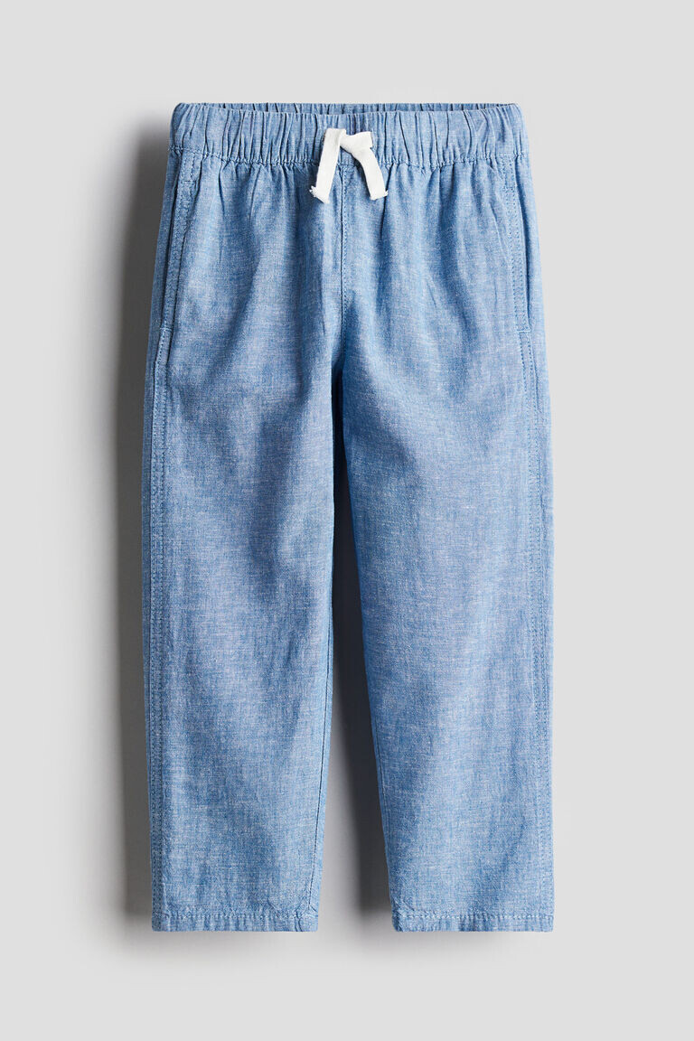 

Брюки без застежки из льняной ткани H&M, синий