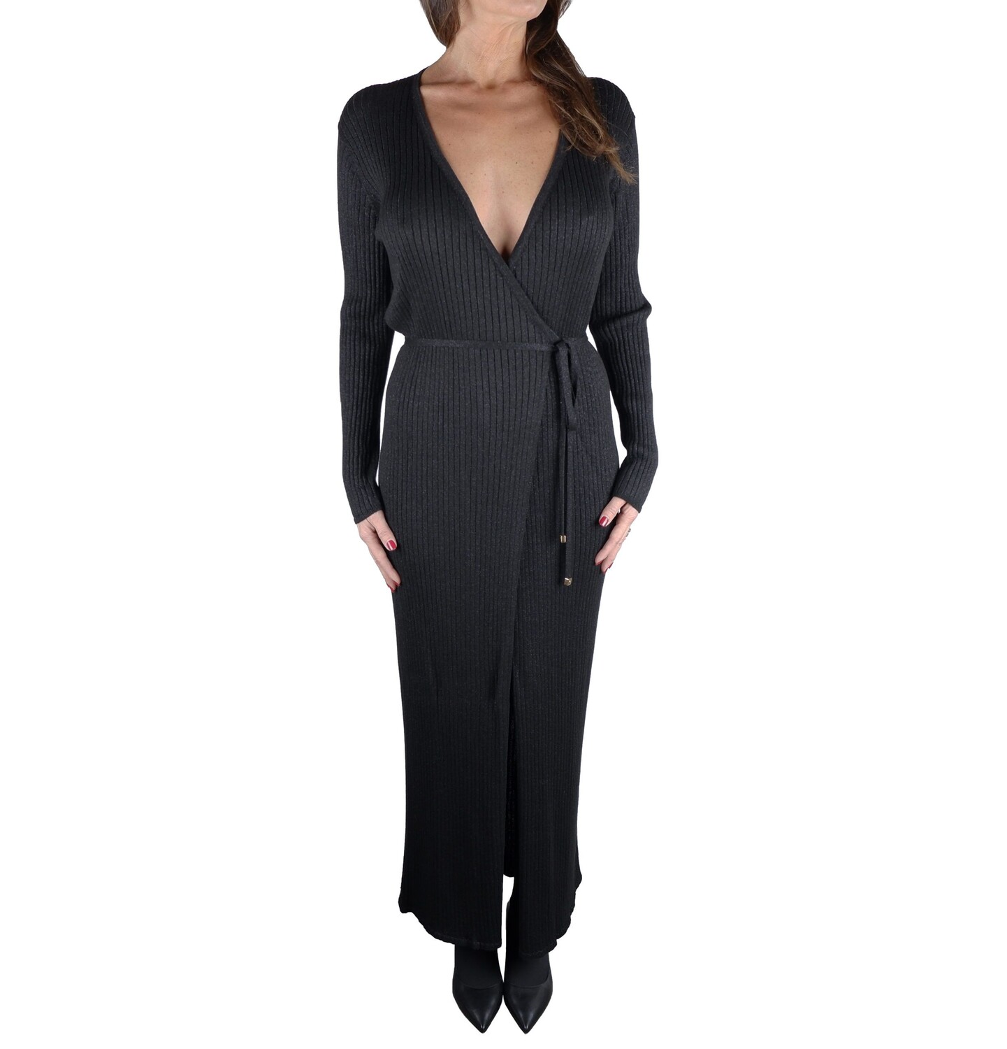 

Черное вискозное женское платье Elisabetta Franchi