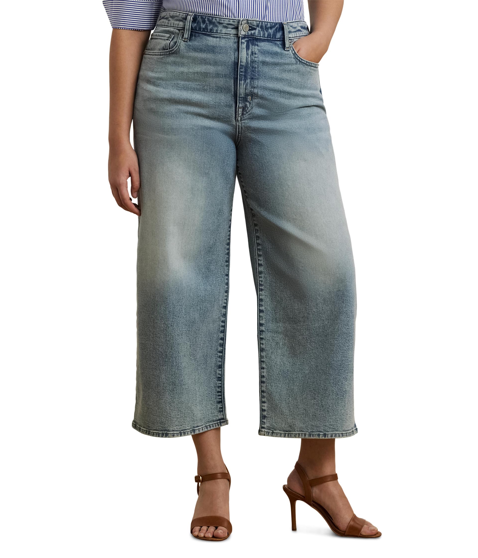 

Джинсы Lauren Ralph Lauren Plus Size High-Rise Wide-Leg Cropped Jeans, Alicia Wash