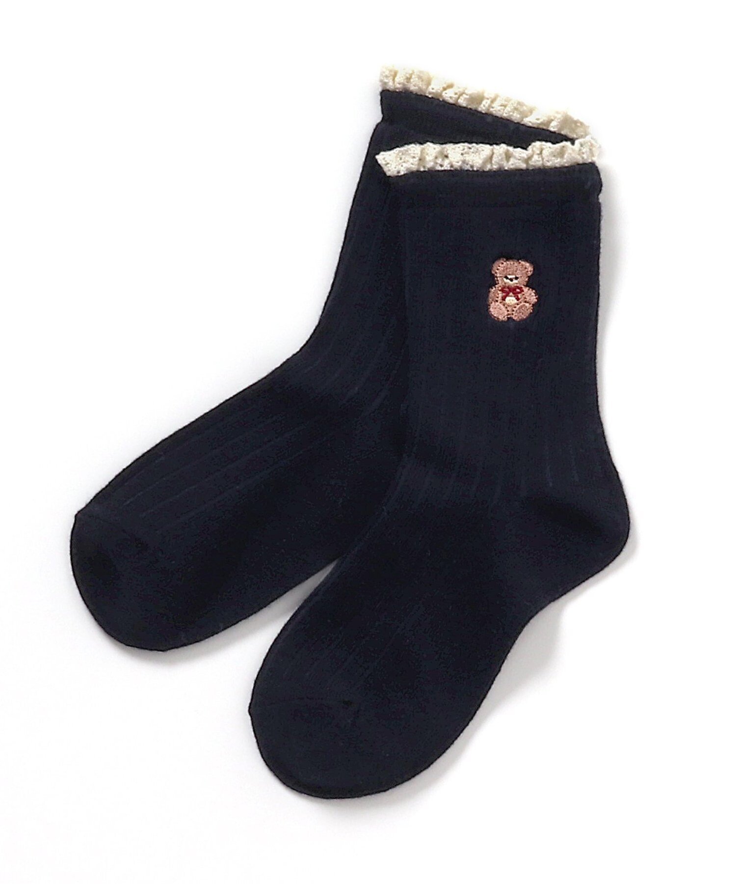 Крошечные медвежонки кружевные носки с оборками Apres les cours, Navy Blue