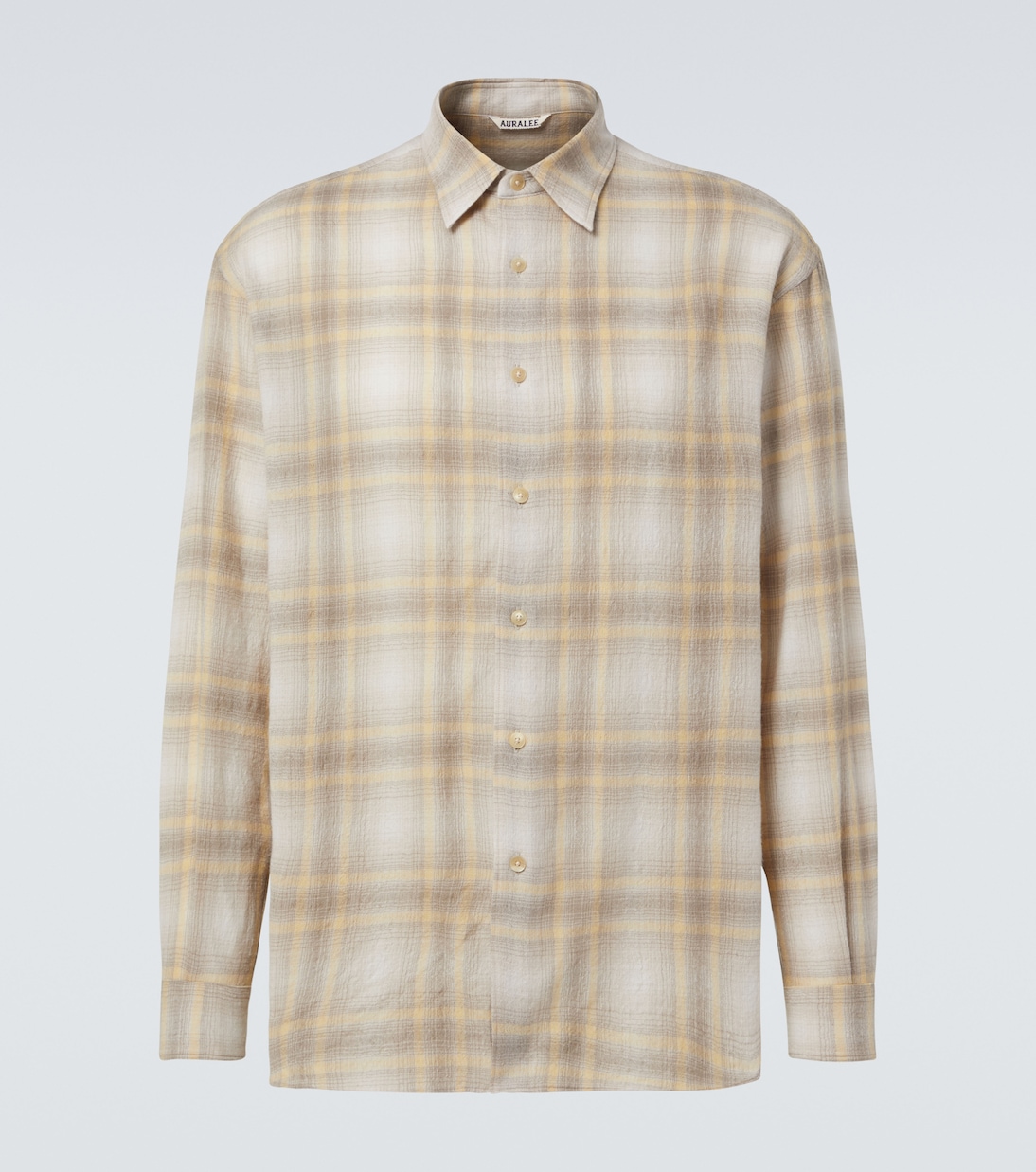 

Клетчатая шерстяная рубашка Auralee, Yellow Gray Check