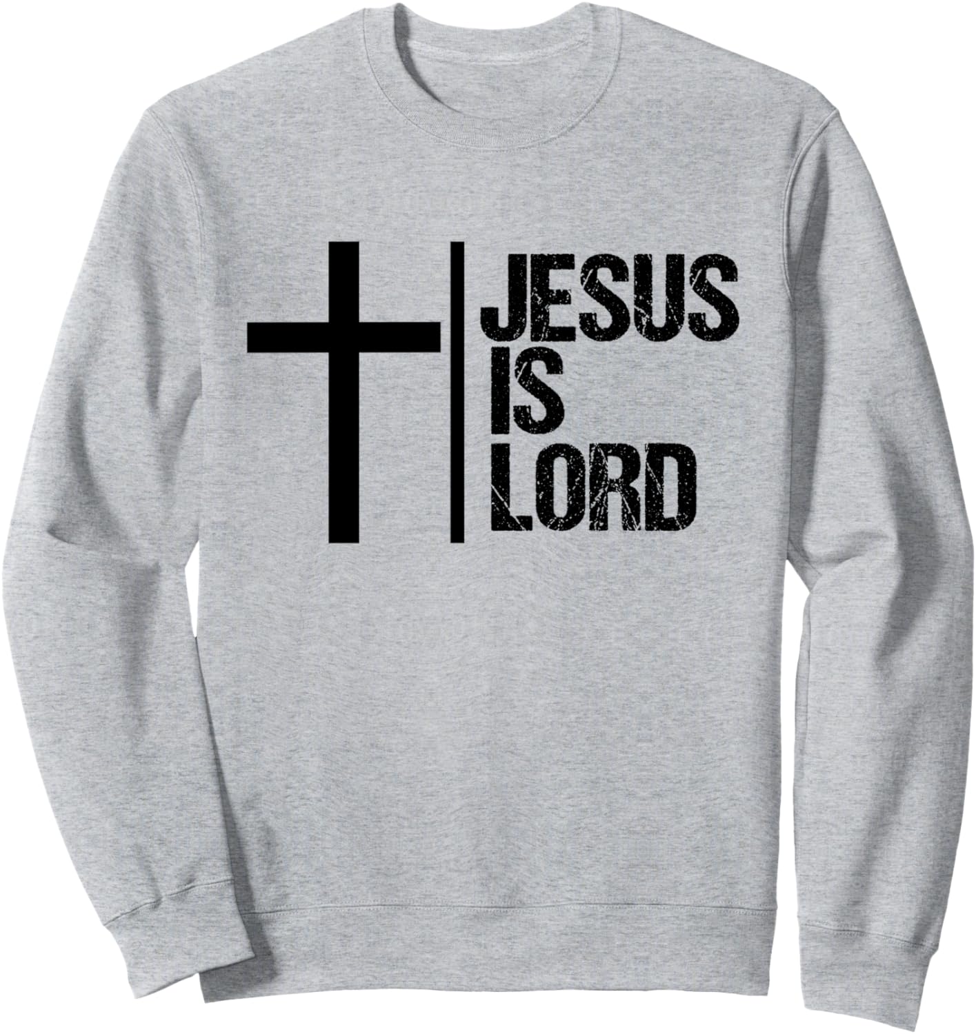 

Футболка «Иисус - Господь», крест, вера, христианская библейская символика, святая тематика, серая Jesus Christ Tee Christian Clothing