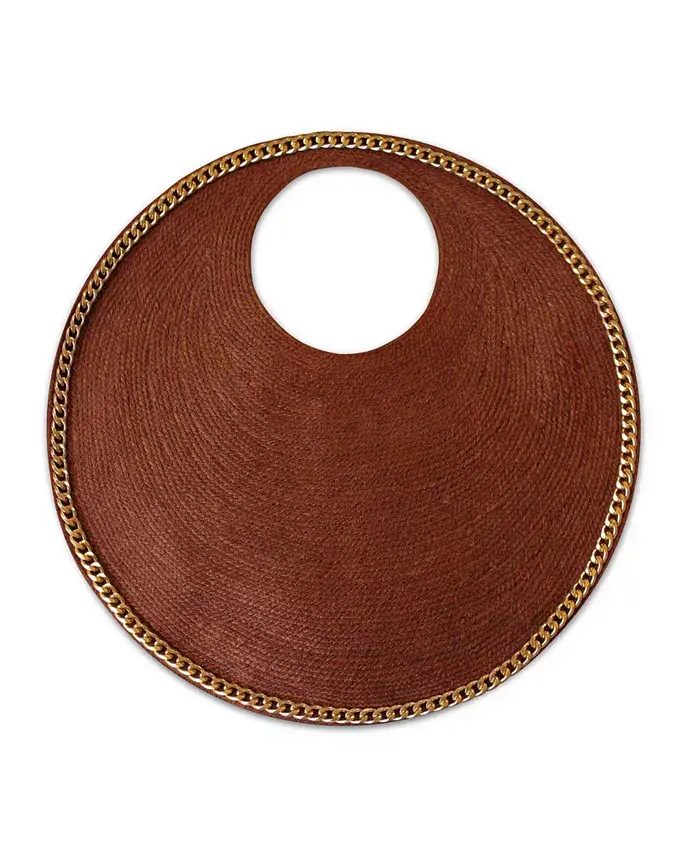 

SOLO ESPRESSO Большая джутовая сумка с золотой цепочкой Brunna.co, коричневый