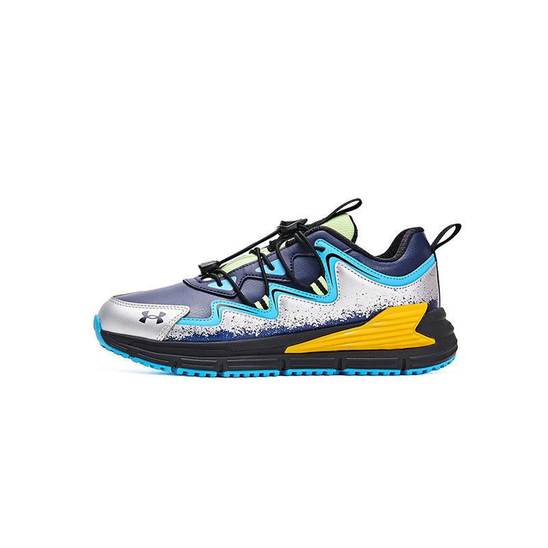 Детские кроссовки low top из искусственной кожи Under Armour, серый/серебро — фото 3