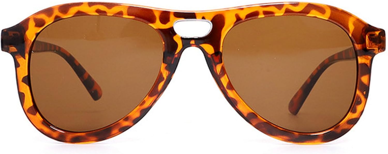 

Ретро-солнцезащитные очки-пилот с двойным лучом для женщин, в стиле 70-х, модные солнцезащитные очки с градиентным коричневым покрытием для мужчин mincl, Leopard Brown