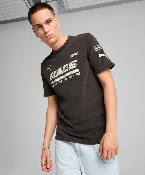 

Мужская футболка с коротким рукавом, графическим принтом F1 PUMA, черный