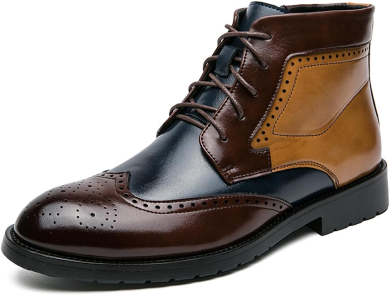 

Мужские ботинки Abborora Oxford на шнуровке, черные и коричневые, классический броги стиль