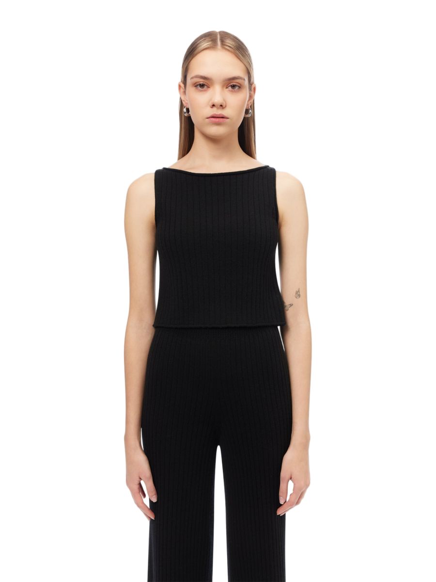 

Женский кашемировый укороченный топ Gobi Cashmere, Black-blue graphite