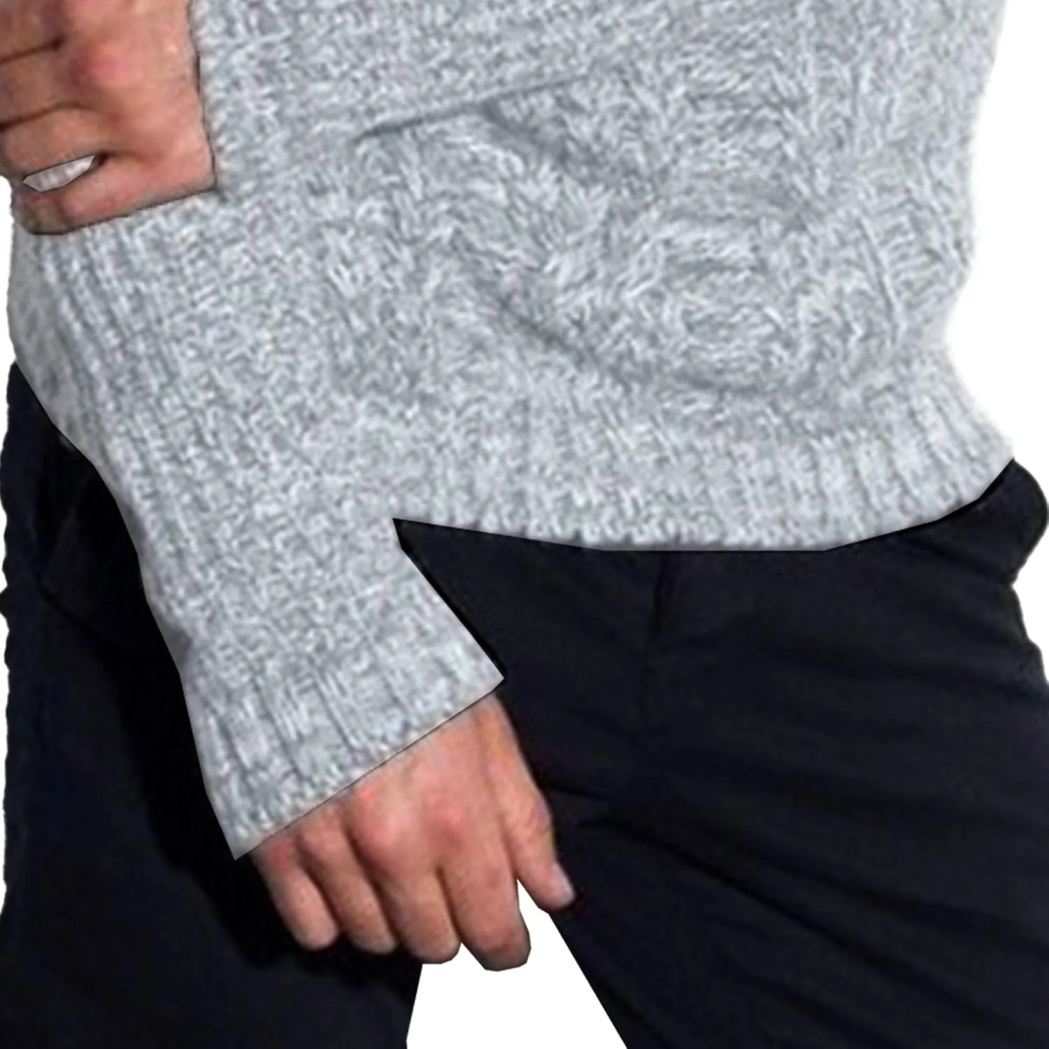Мужской свитер Slim Fit с длинными рукавами и ребристым узором — фото 2