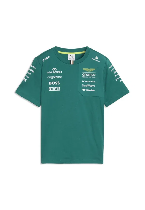 Футболка Puma X Aston Martin Aramco F1 Team Replica T-Shirt Print, зеленый люкс — фото 4