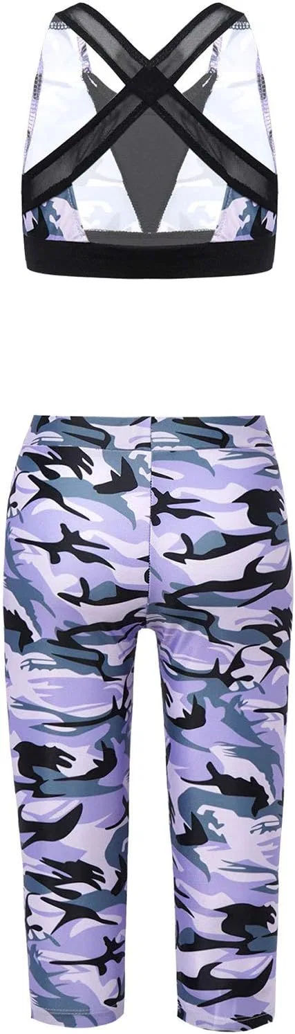 Детский спортивный костюм с камуфляжным принтом YEAHDOR, Camouflage Purple — фото 2