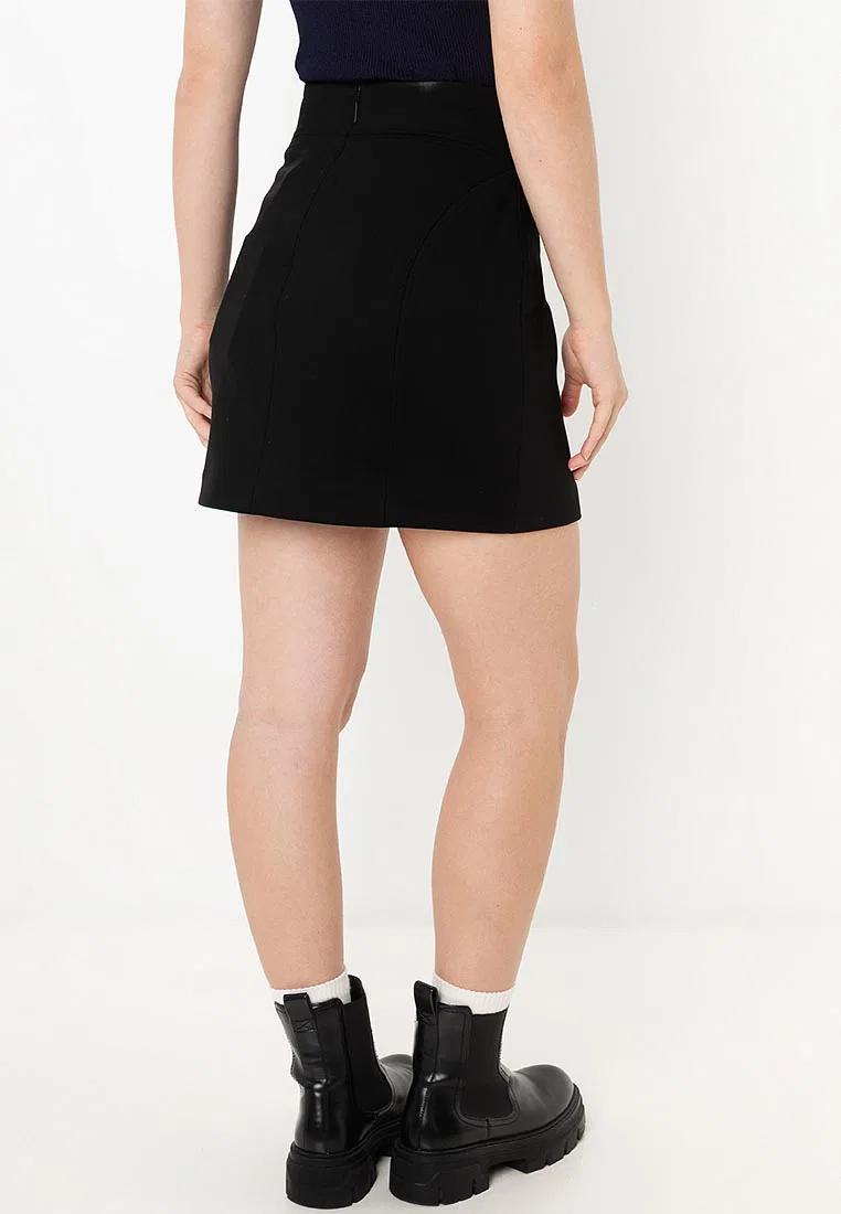 Мини-юбка Scuba Structured, Calvin Klein Jeans, черный — фото 2
