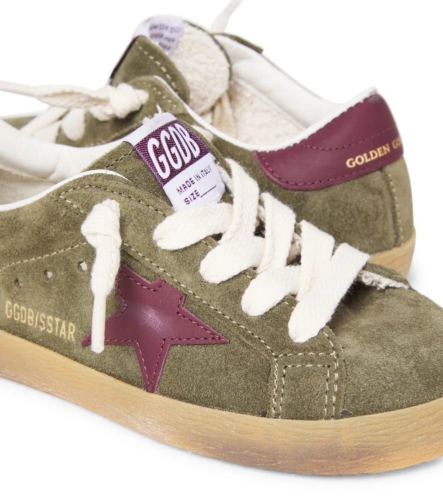Замшевые кроссовки Super Star с кожаной отделкой Golden Goose Kids, зеленый — фото 4