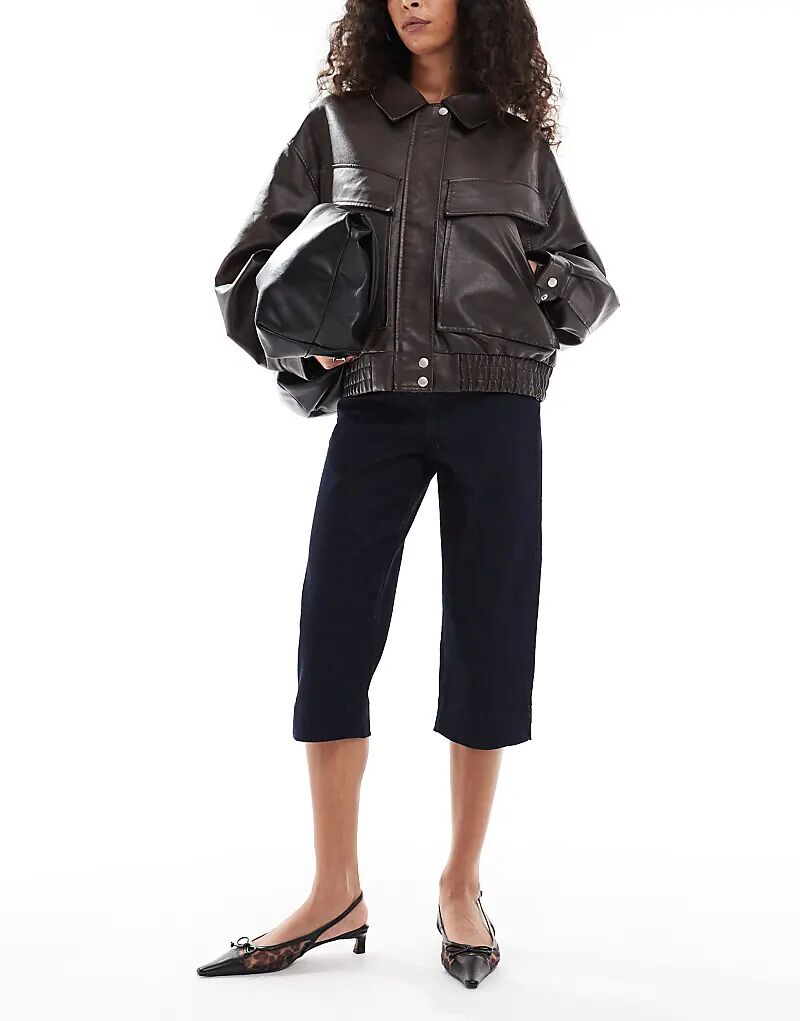 

Джинсовые брюки-капри ASOS DESIGN из эластичного денима, цвет: промытый